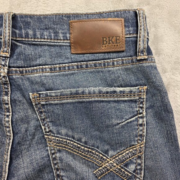 BKE Jake Straight Jeans Mens 30x32 Blue Distressed Performance Stretch Denim - Picture 12 of 12
